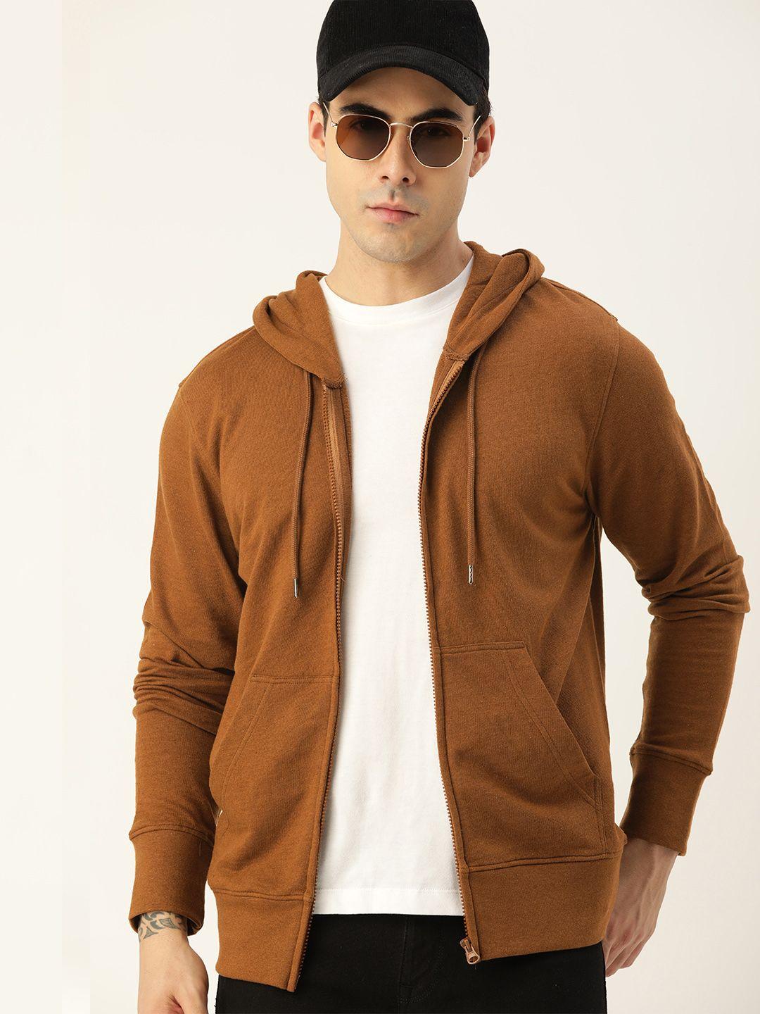 kook n keech men brown solid hooded sweatshirt