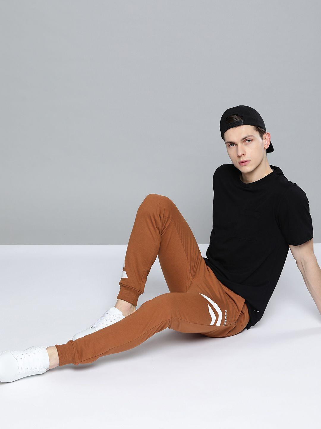 kook n keech men brown solid slim fit joggers