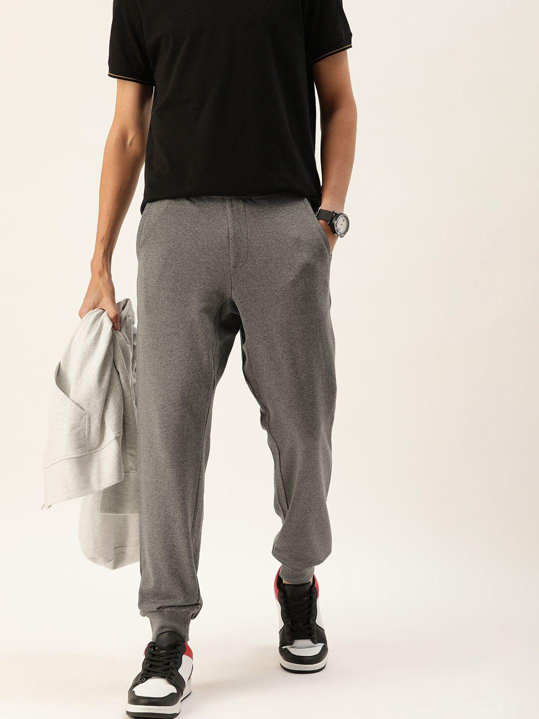 kook n keech men charcoal grey solid joggers