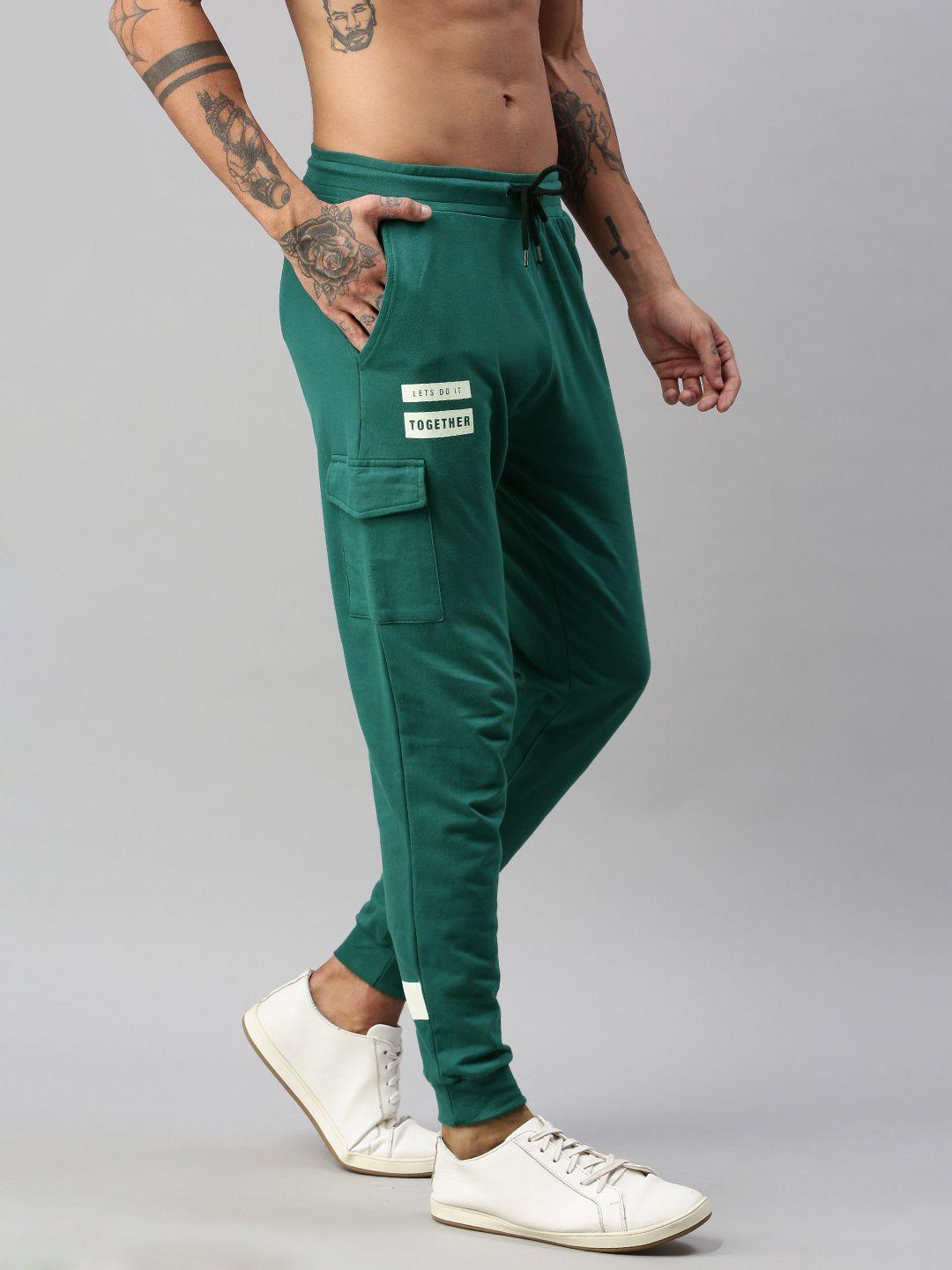 kook n keech men green printed slim fit joggers