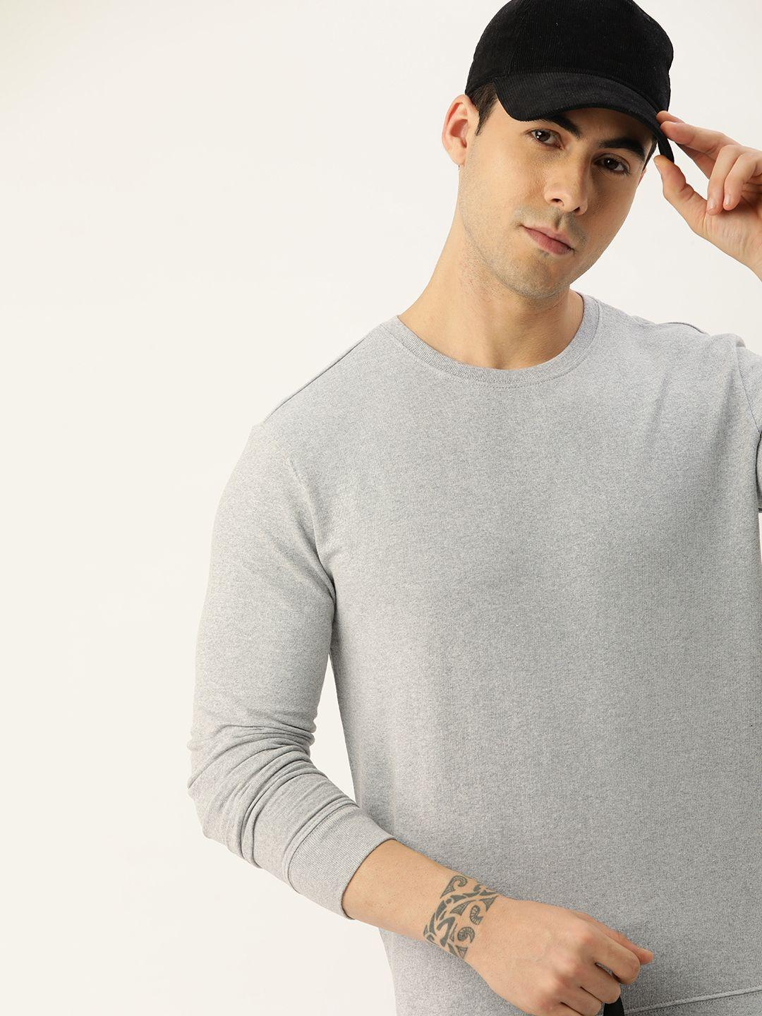 kook n keech men grey solid sweatshirt