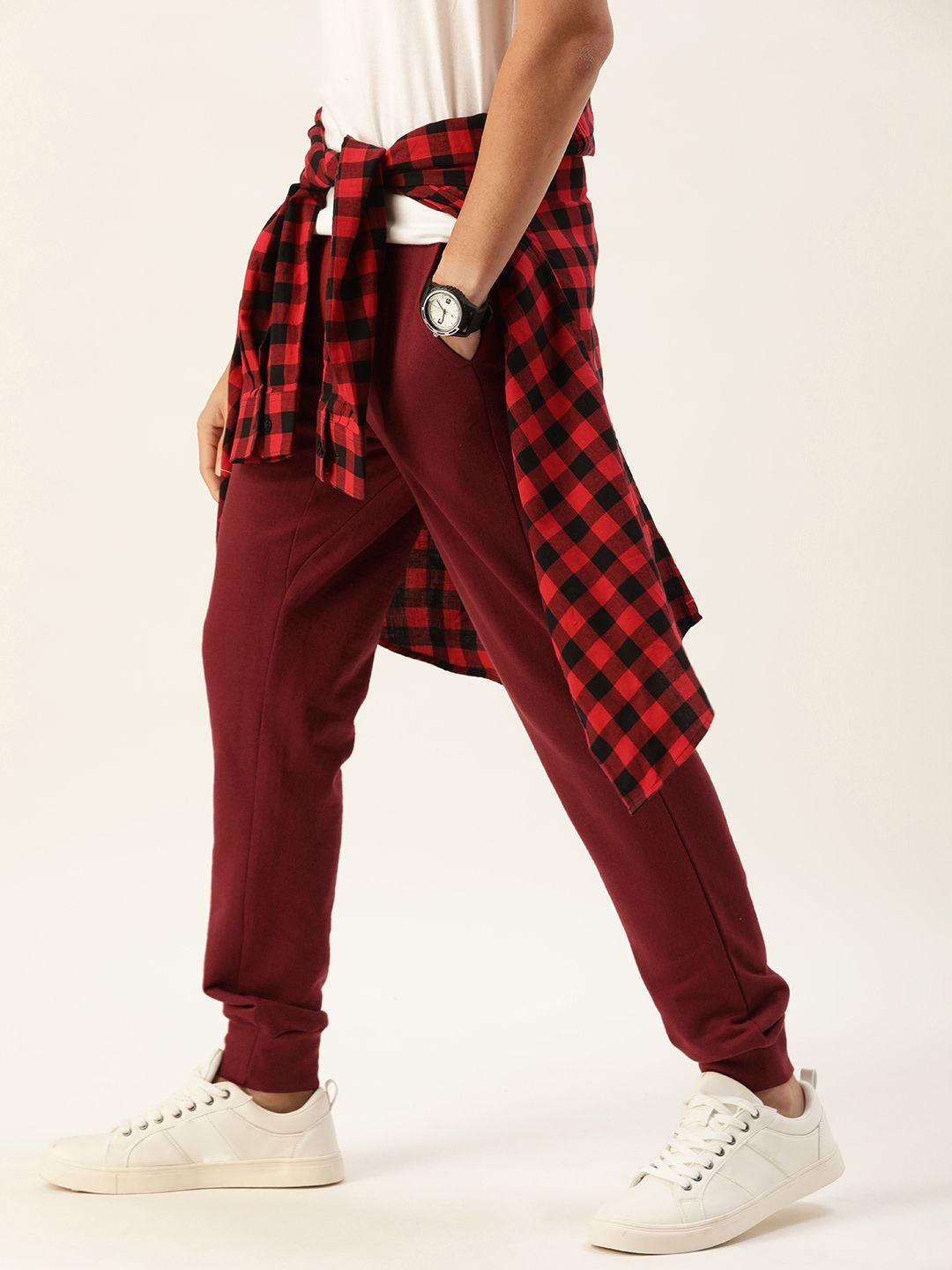 kook n keech men maroon solid joggers