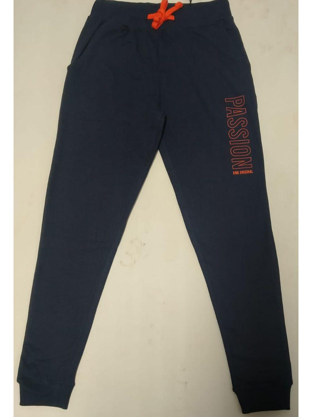 kook n keech men navy blue solid joggers