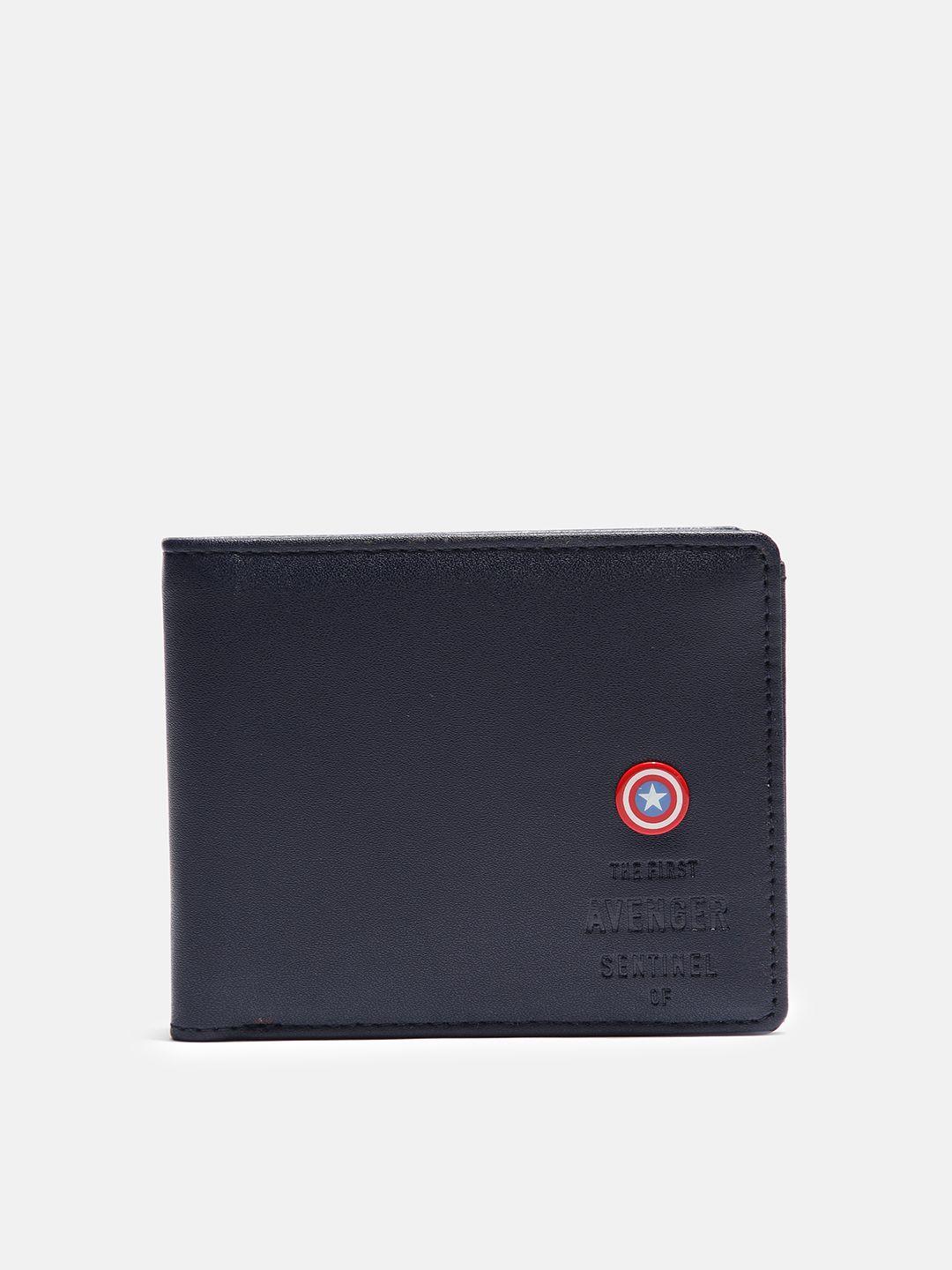 kook n keech men navy blue solid two fold wallet