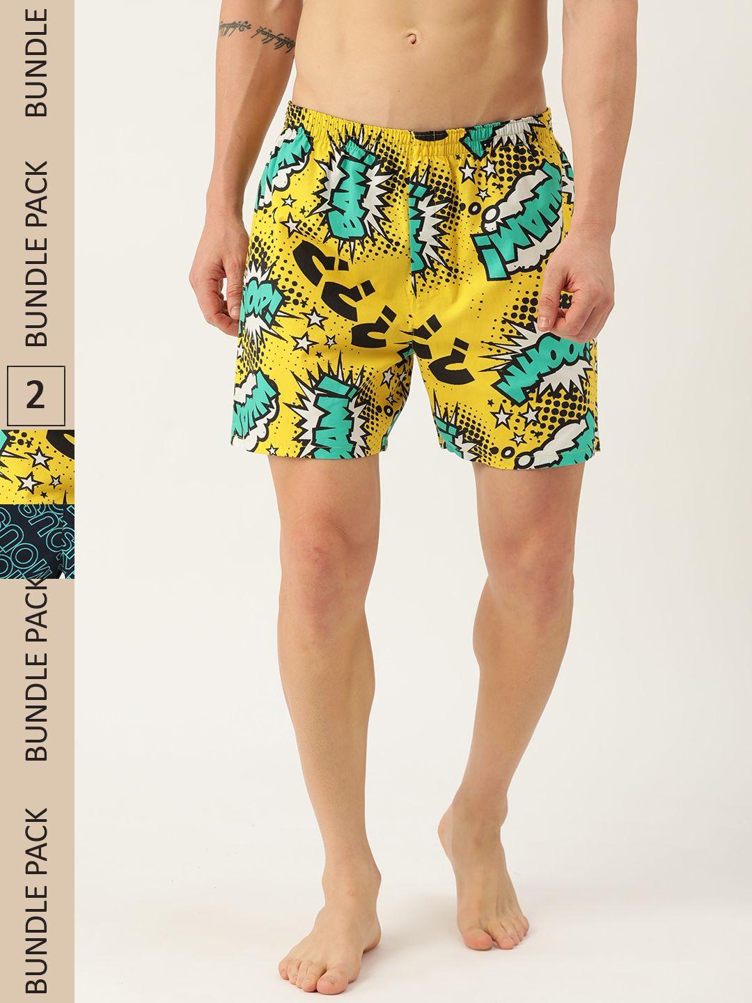 kook n keech men pack of 2 printed shorts