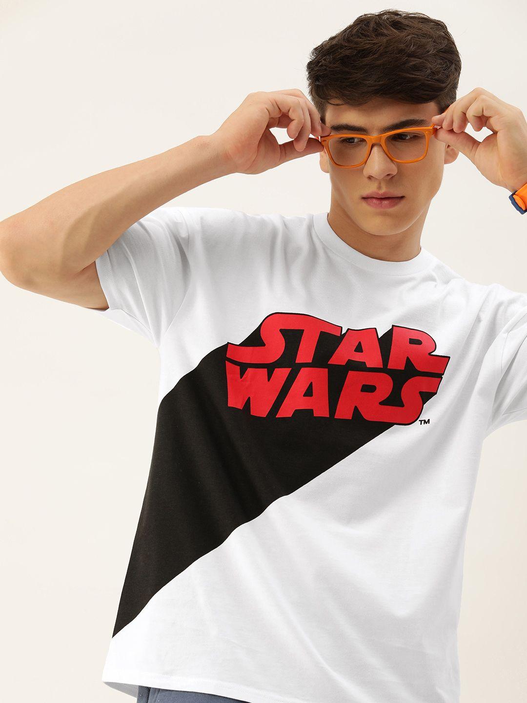 kook n keech men star wars printed pure cotton loose t-shirt