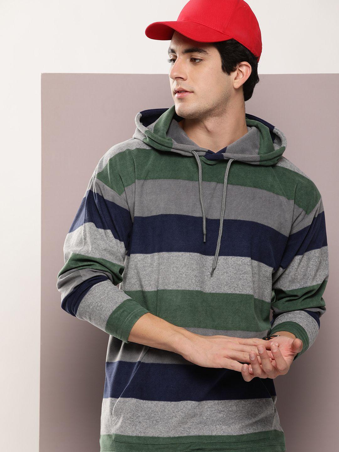 kook n keech men striped hooded sweatshirt