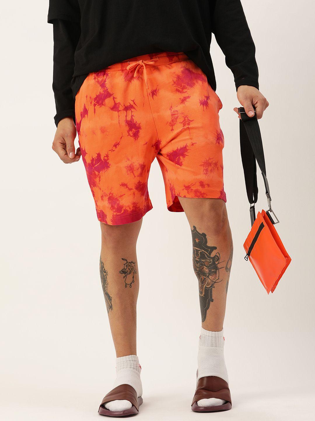 kook n keech men tie & dye printed loose fit shorts