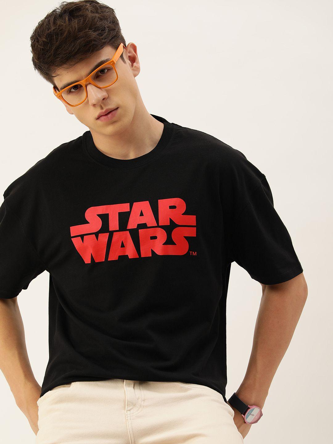 kook n keech men typography star wars printed loose t-shirt