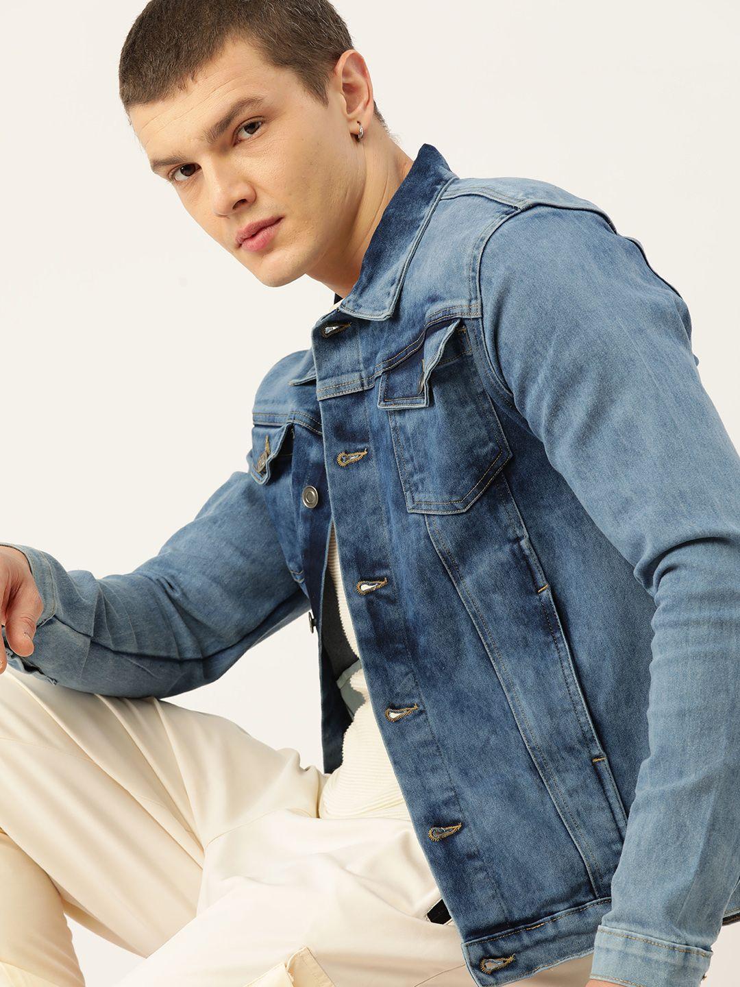 kook n keech men washed cotton denim jacket