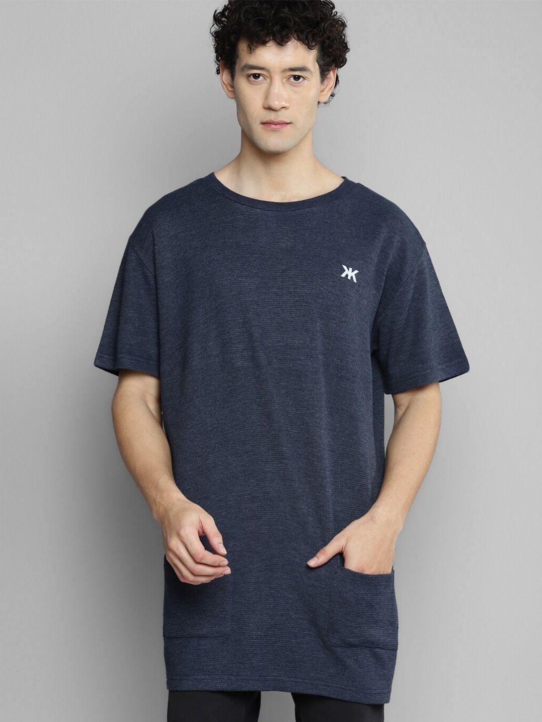 kook n keech navy blue round neck cotton loose t-shirt