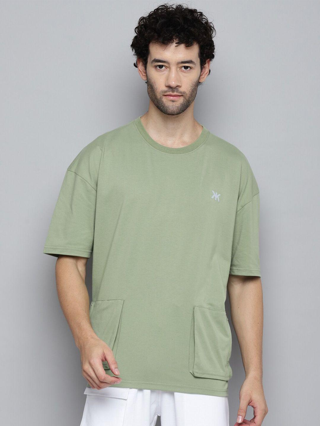 kook n keech olive green cotton oversized t-shirt