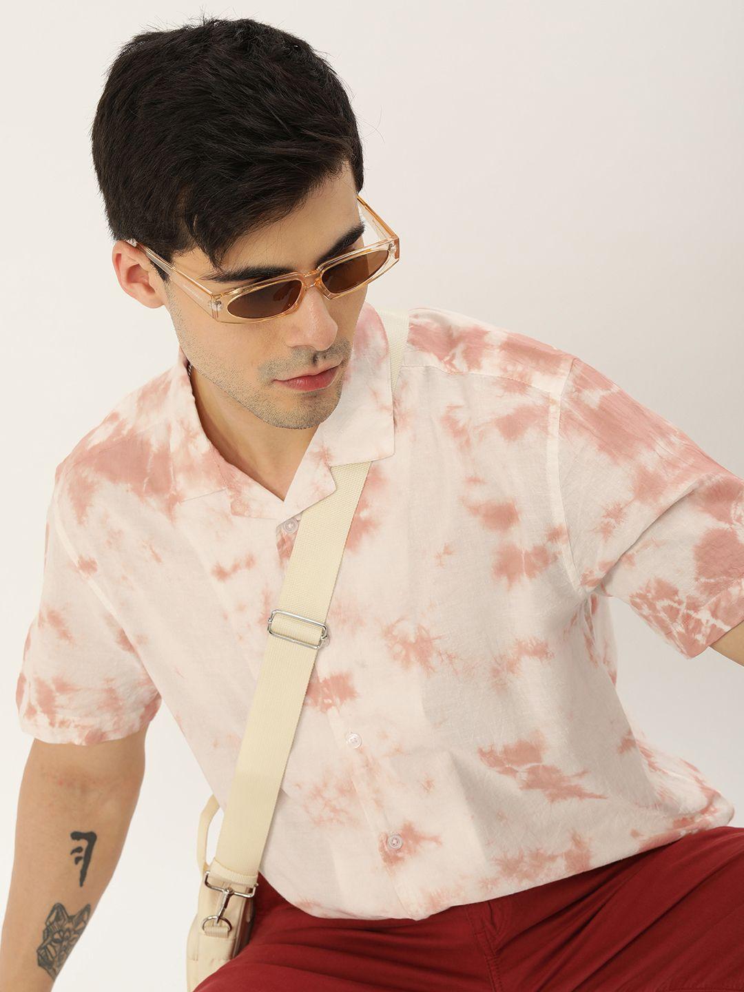 kook n keech relaxed boxy tie & dye printed pure cotton casual shirt