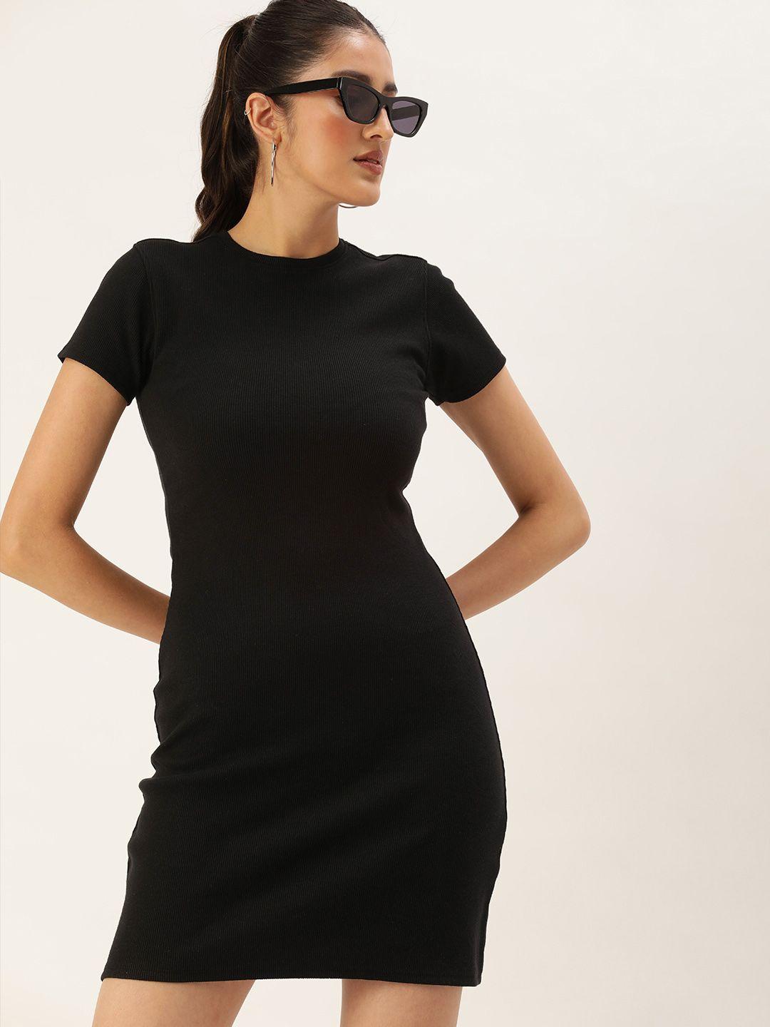 kook n keech solid bodycon mini dress