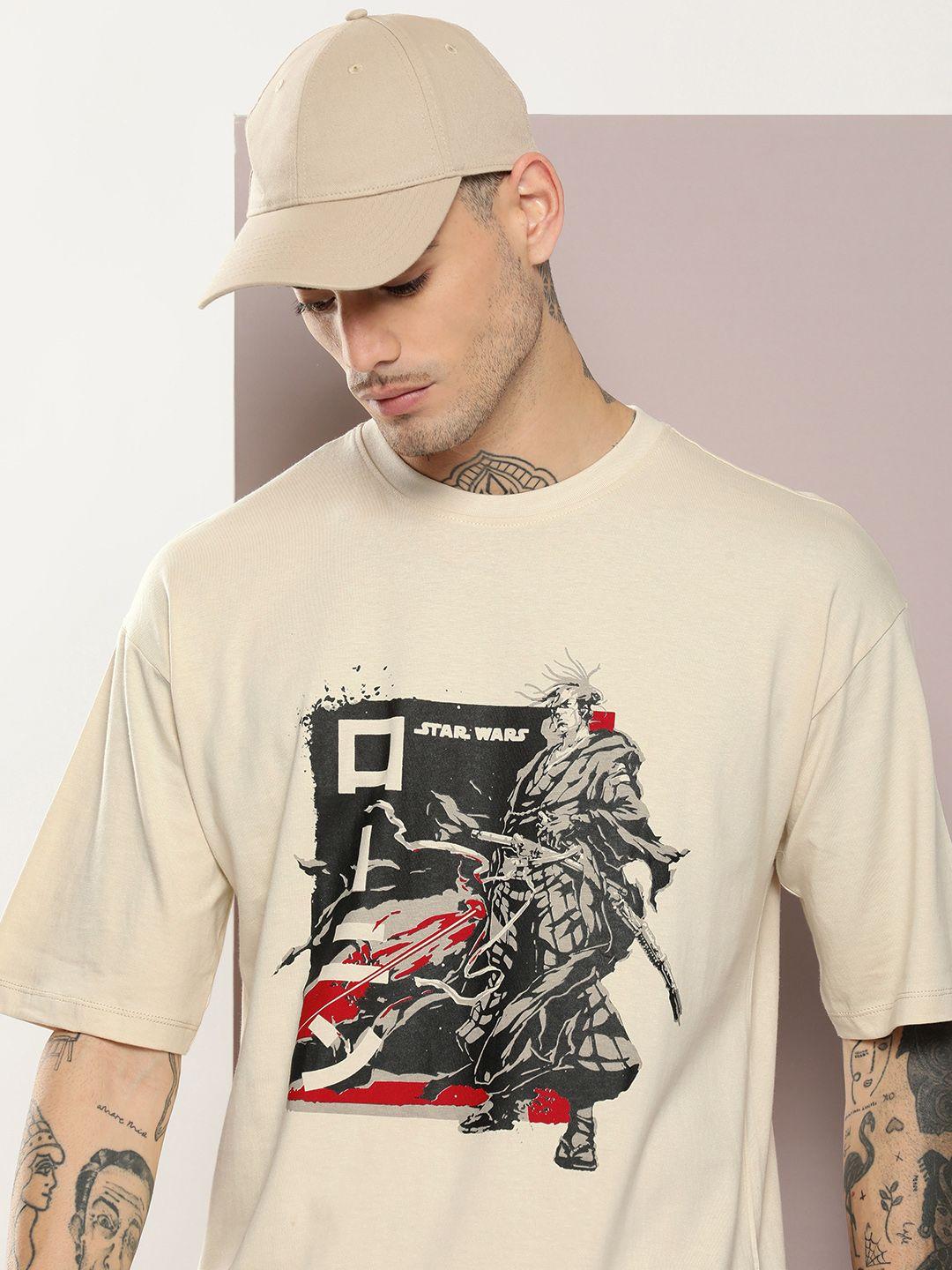 kook n keech star wars printed pure cotton oversized t-shirt