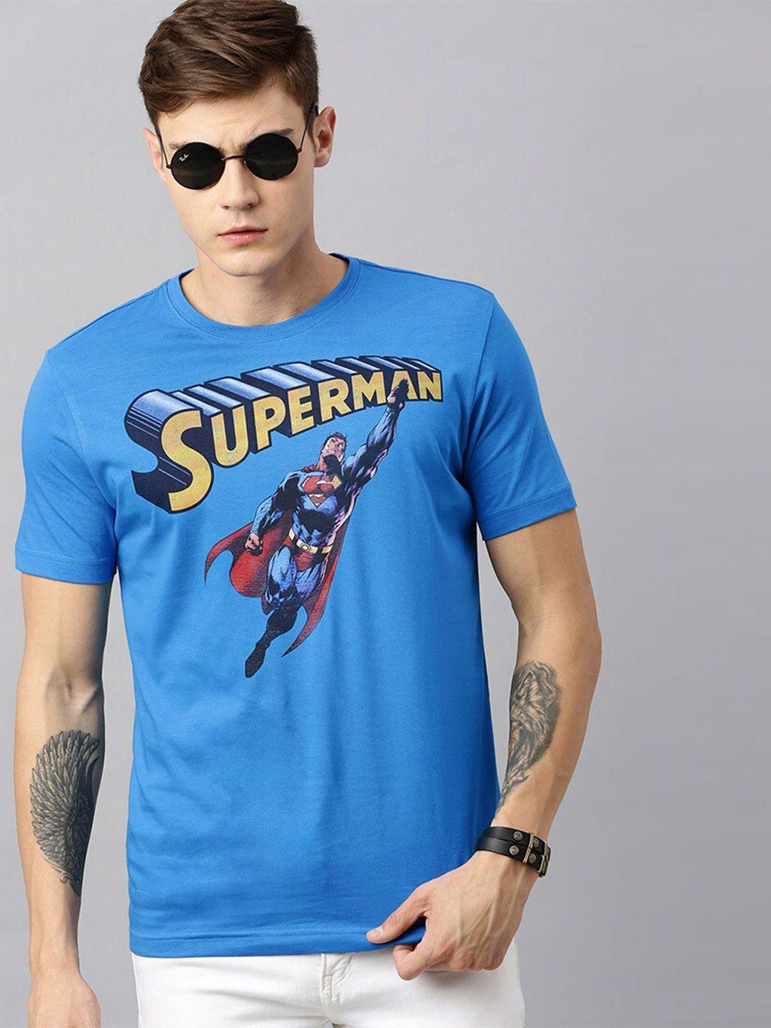 kook n keech superman men blue superman printed round neck t-shirt