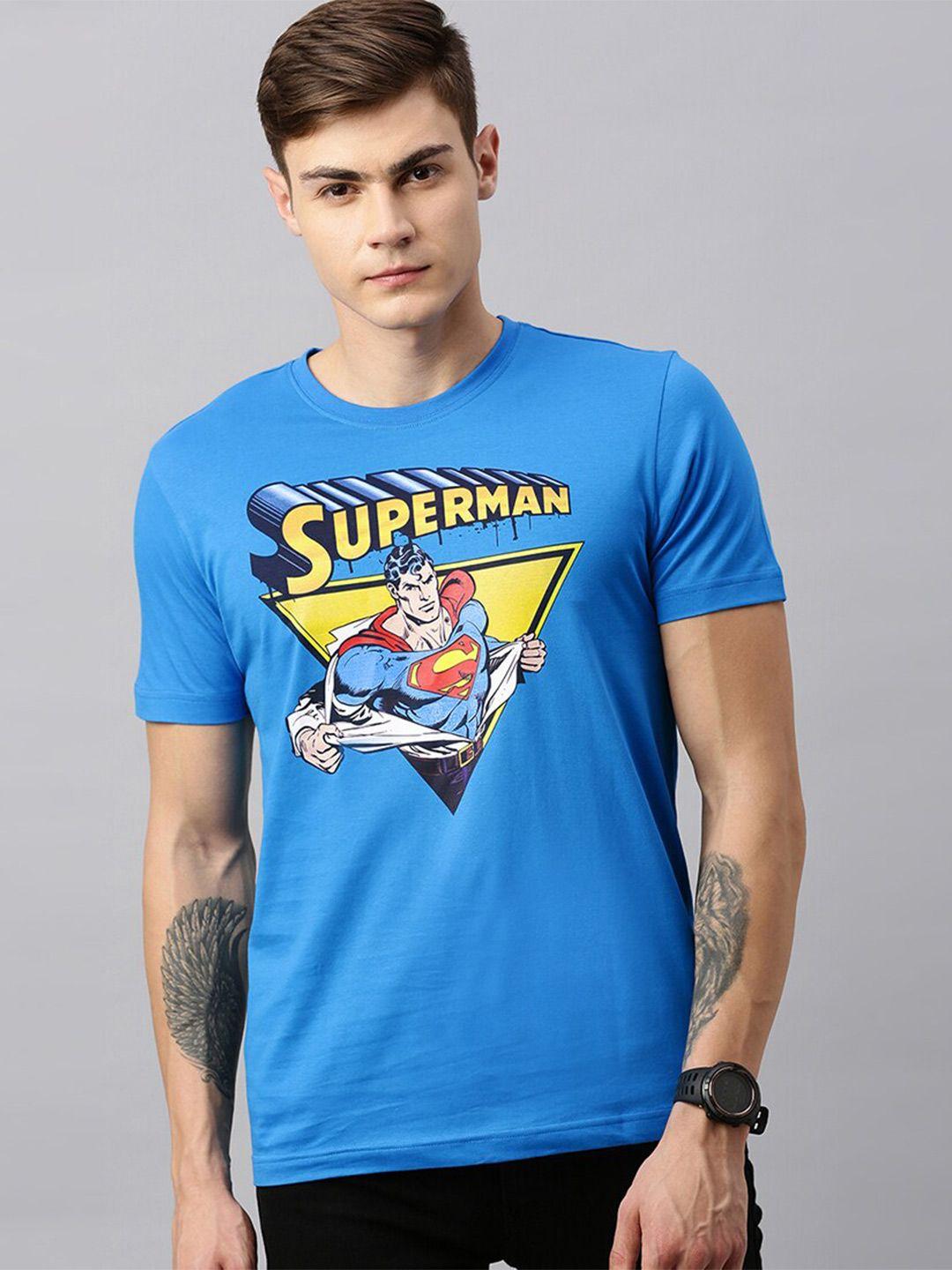 kook n keech superman men blue superman printed round neck t-shirt