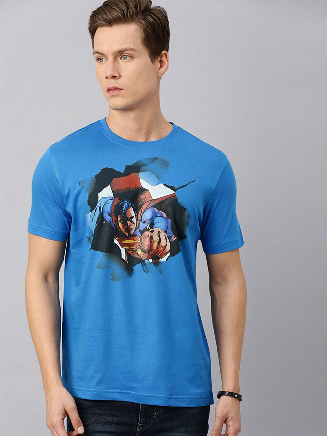 kook n keech superman men blue superman printed t-shirt