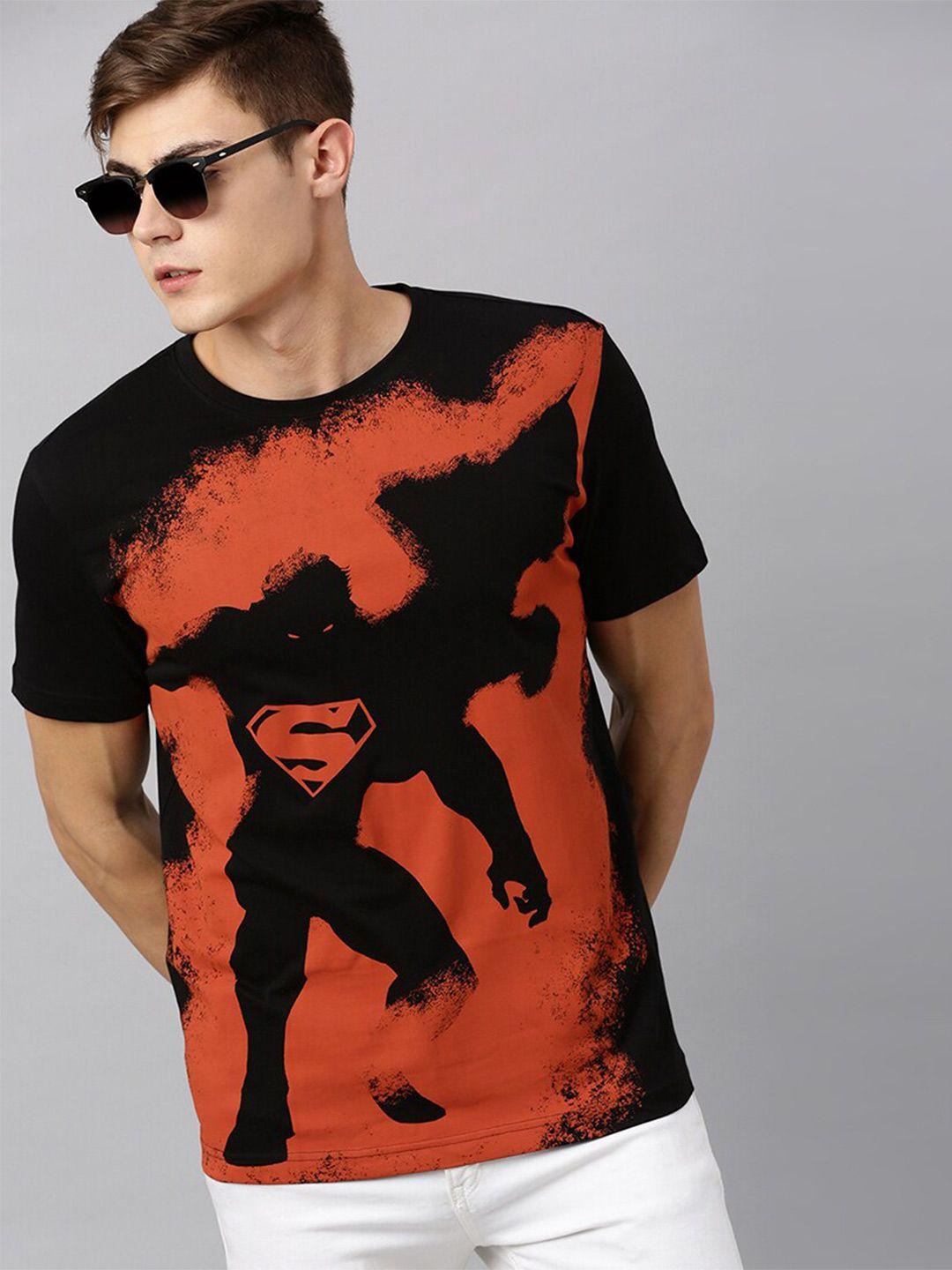 kook n keech superman men cotton black superman printed t-shirt