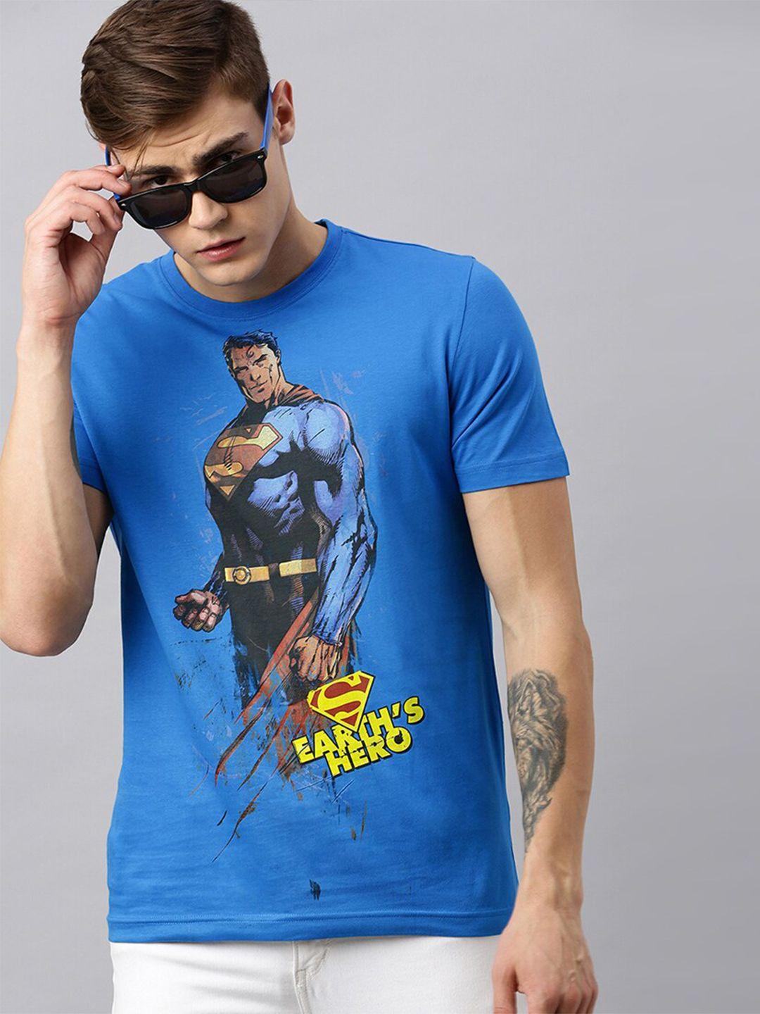 kook n keech superman men cotton blue superman printed t-shirt