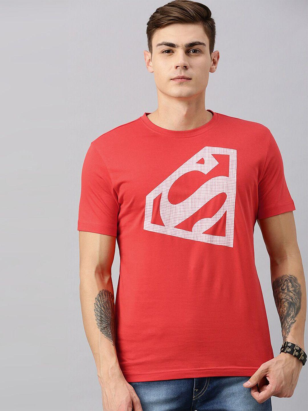 kook n keech superman men cotton red typography superman printed t-shirt