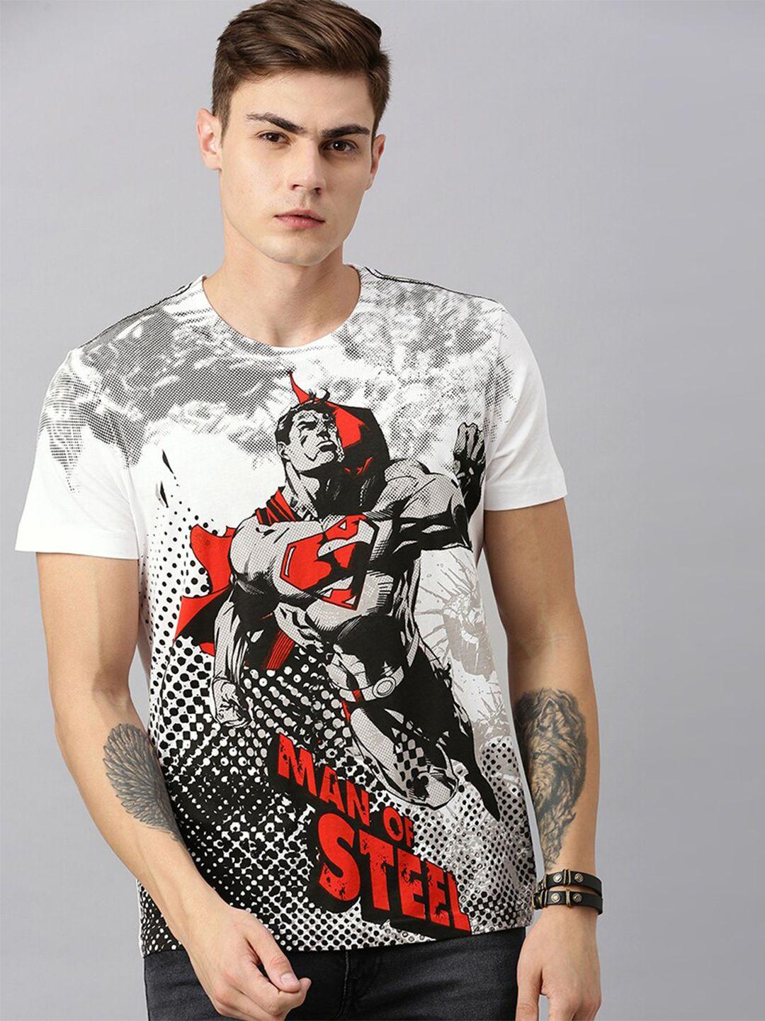 kook n keech superman men white superman printed t-shirt