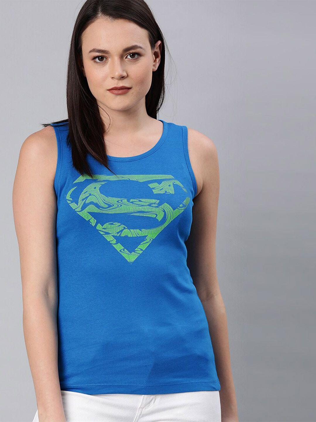 kook n keech superman women blue printed t-shirt