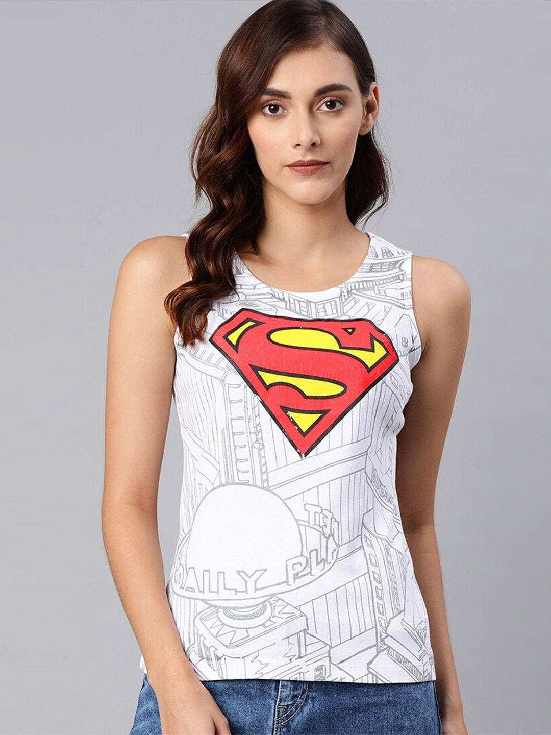 kook n keech superman women white printed cotton t-shirt