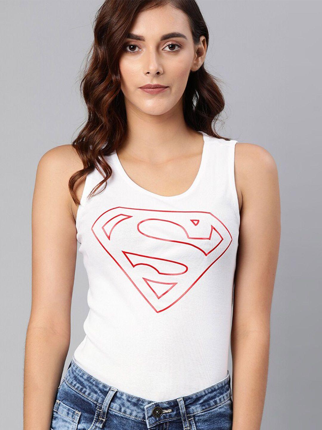 kook n keech superman women white printed cotton t-shirt