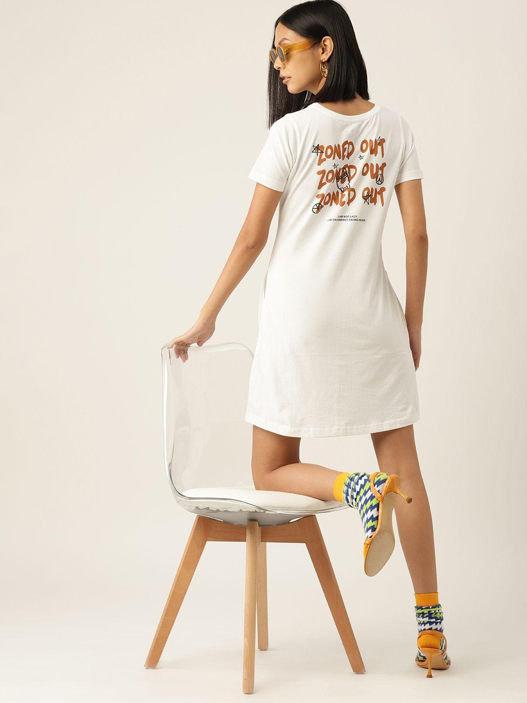 kook n keech typography print pure cotton t-shirt mini dress