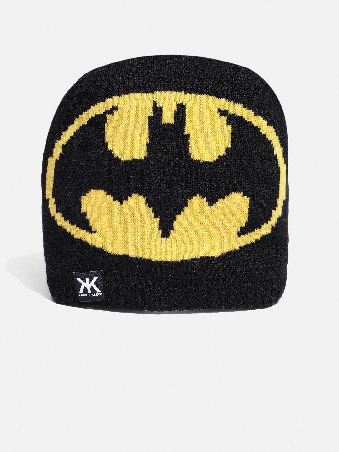 kook n keech unisex black & grey reversible batman self design beanie