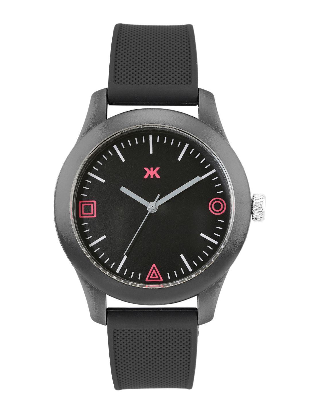 kook n keech unisex black analogue watch knk22-5a
