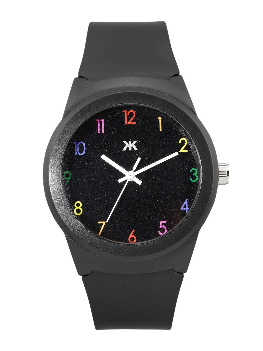 kook n keech unisex black printed analogue watch knk22-3d-black