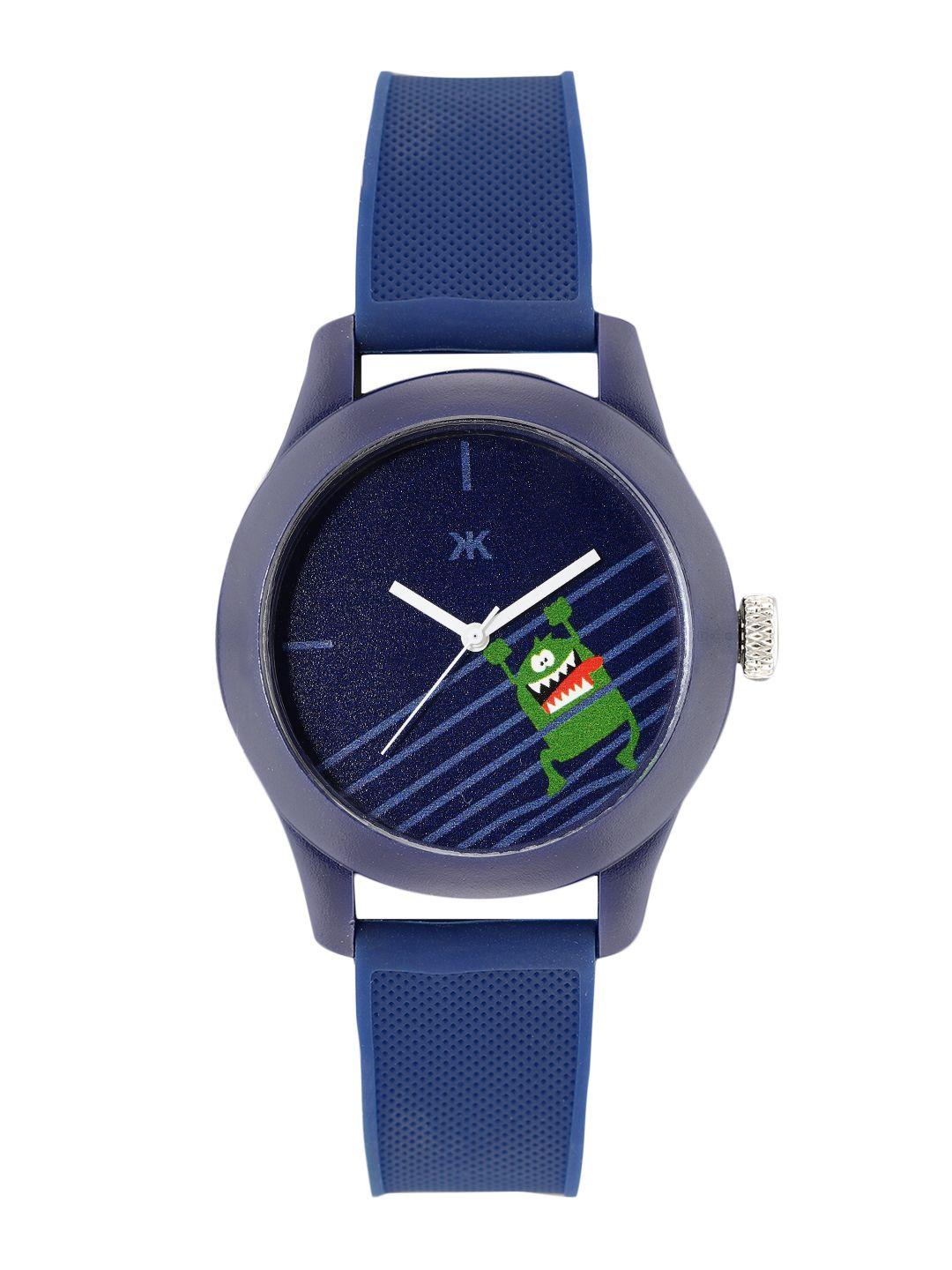 kook n keech unisex blue printed analogue watch knk22-5e-blue