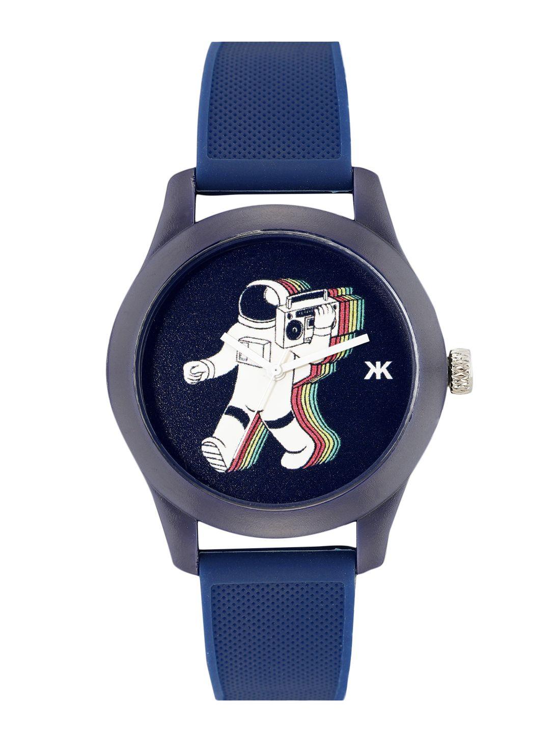 kook n keech unisex blue printed analogue watch knk22