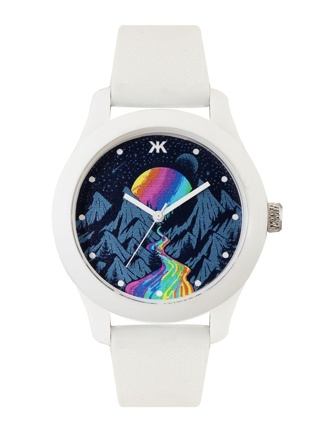kook n keech unisex multicoloured printed analogue watch knk225g