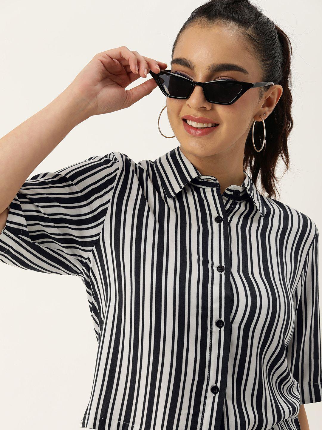 kook n keech women comfort opaque striped casual shirt