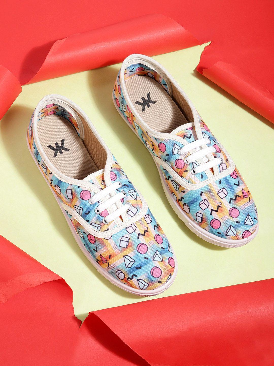 kook n keech women graphic printed slip-on sneakers