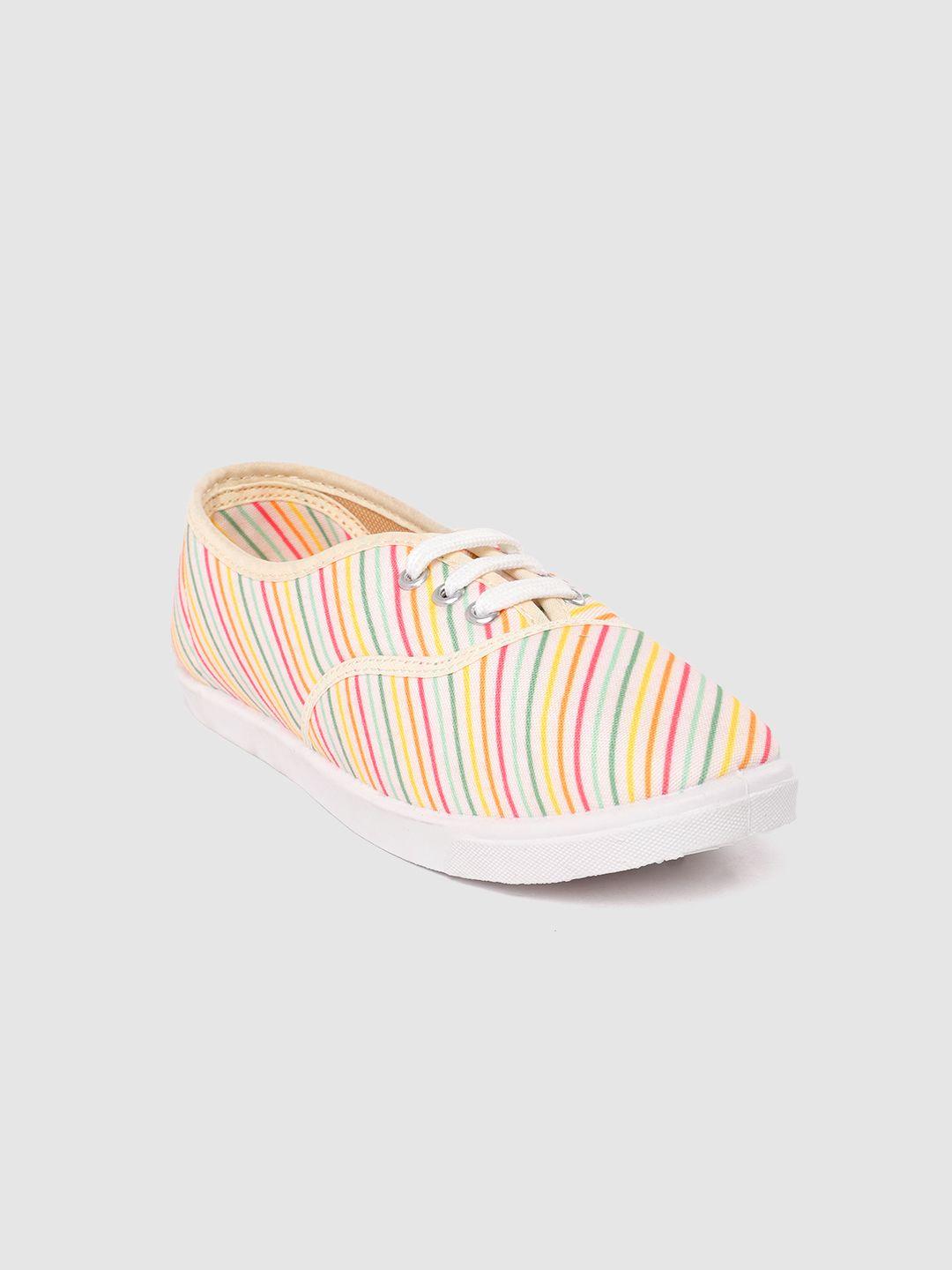 kook n keech women multicoloured striped sneakers