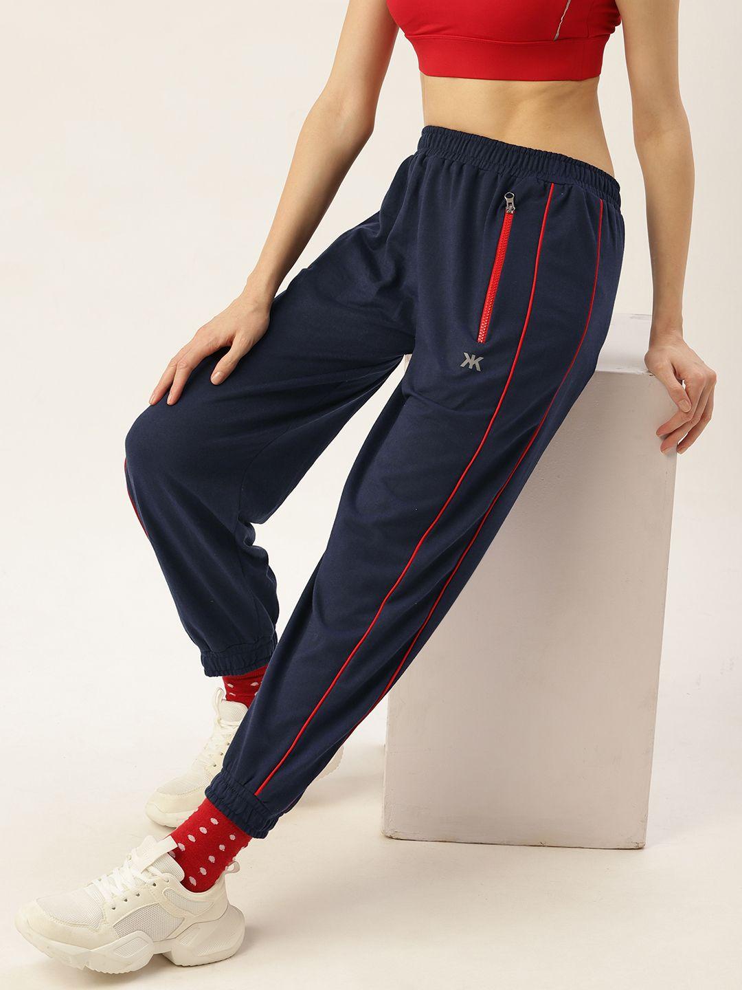 kook n keech women navy blue solid joggers