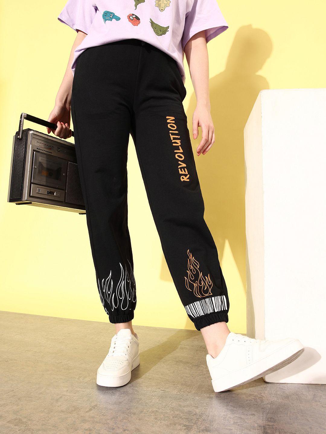 kook n keech women printed mid-rise slim fit joggers