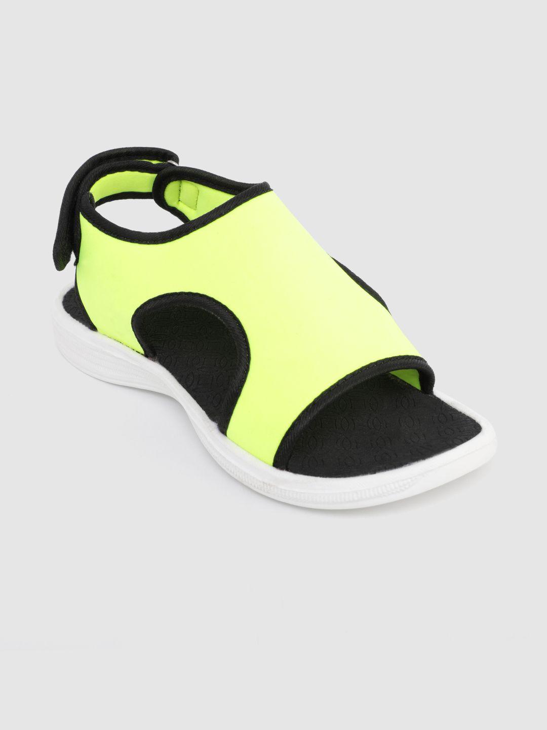 kook n keech women yellow solid sports sandals with cut-out detail