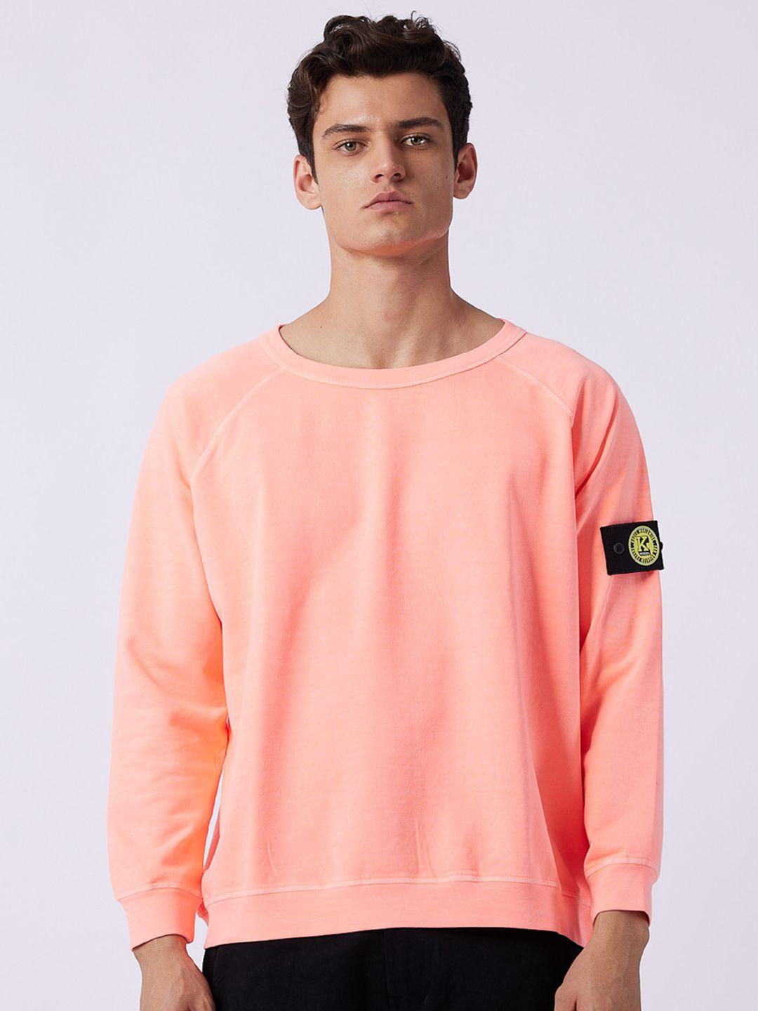 koovs luminous round neck pure cotton pullover sweatshirt