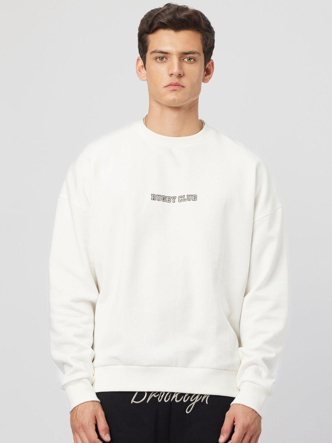 koovs typography printed cotton pullover straight sweatshirt