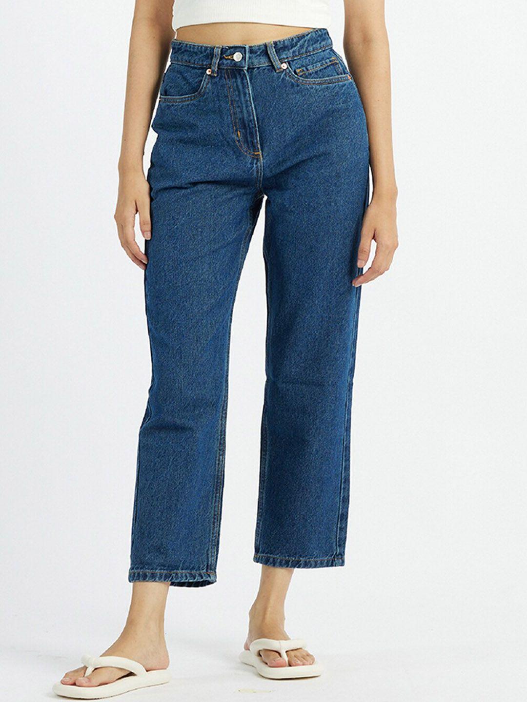 koovs women mid rise clean look cropped cotton jeans