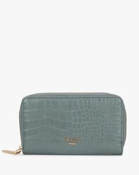 kopa croc pattern zip-around wallet