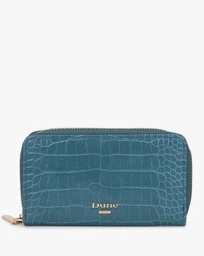 kopa croc pattern zip-around wallet