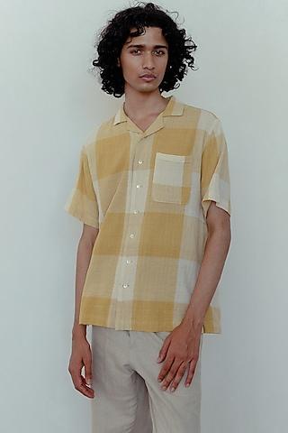 kora & marigold yellow hand-dyed shirt