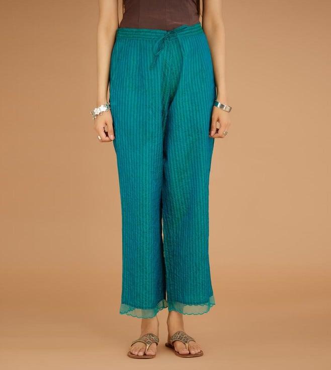 kora teal blue pants