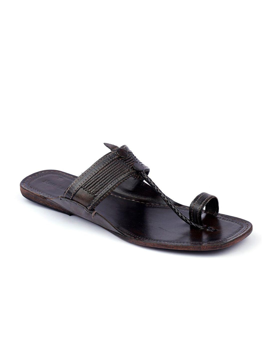 korakari men braided flat tip elegance ethnic leather comfort sandals